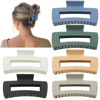 Picture of Sisiaipu 4 Inch Big Hair Claw Clips 6 Pcs Large Claw Clips for Thick Hair Square Hair Clips for Women Rectangle Hair Clips Nonslip Acrylic Banana Jaw Clips Hair Accessories for Girls -Neutral