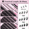 Picture of Goddvenus Lash Clusters Volume Cluster Eyelash Extensions D Curl Waterproof Individual Lashes 240pcs Fluffy Faux Mink Cluster Lashes and 60pcs Bottom Lashes for DIY Eyelash Extension