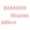 Picture of Foccna Press on Nails Medium Long Rhinestone Pink Fake Nails Square Bling Glossy 3D Flower False Nail Tips Artificial Nails Finger Manicure for Women and Girls-24pcs