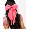 Picture of Velscrun Hair Bows for Women Girls 3Pcs Pink Red Rose Red Silky Satin Large Bows Hair Clip Oversized Hair Ribbons Long Tail Big Bows Hair Accessories