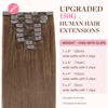 Picture of GOO GOO Clip in Hair Extensions Real Human Hair, Remy Human Hair Extensions Clip ins for Women, Natural Human Hair, 14inch 150g 9Pcs, 5 Light Ash Brown