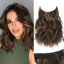 Picture of KooKaStyle Invisible Wire Hair Extensions with Transparent Headband Adjustable Size 4 Secure Clips Long Wavy Highlight Hairpiece 12 Inch Balayage Dark Brown to Chestnut for Women