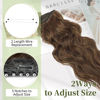 Picture of KooKaStyle Invisible Wire Hair Extensions with Transparent Wire Headband Adjustable Size 4 Secure Clips Long Wavy Hairpiece 16 Inch Medium Brown/4# for Women