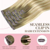 Picture of GOO GOO Clip in Hair Extensions Real Human Hair, Remy Human Hair Extensions Clip ins for Women, Natural Human Hair, 22inch 110g 7Pcs, 5A/90/16F Bahamian Balayage