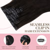 Picture of GOO GOO Clip in Hair Extensions Real Human Hair, Remy Human Hair Extensions Clip ins for Women, Natural Human Hair, 24inch 120g 7Pcs, 2 Dark Brown