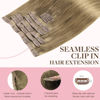 Picture of GOO GOO Clip in Hair Extensions Real Human Hair, Remy Human Hair Extensions Clip ins for Women, Natural Human Hair, 24inch 120g 7Pcs, 7 Bronde