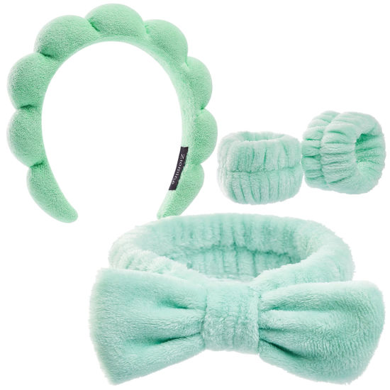Picture of Ztomine Headbands for Women - Spa Headband and Wristband Set - Headband for Washing Face,Facial Mask,Makeup and Skin Care,Gifts for Women and Teen Girl Gifts Trendy Stuff