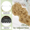 Picture of KooKaStyle Invisible Wire Hair Extensions with Transparent Headband Adjustable Size 4 Secure Clips Long Wavy Secret Wire Hairpiece 20 Inch Honey Blonde for Women