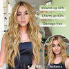 Picture of KooKaStyle Invisible Wire Hair Extensions with Transparent Headband Adjustable Size 4 Secure Clips Long Wavy Secret Wire Hairpiece 20 Inch Honey Blonde for Women