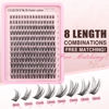 Picture of Goddvenus Lash Clusters Wispy Lashes Clusters Like Eyelashes Extension in Salon Natural DIY Cluster Eyelash Extensions for 5-7 days 9-16mm D Curl Fluffy DIY Individual Lashes (192pcs D Curl)