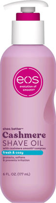Picture of eos Cashmere Shave Oil, Fresh & Cozy, Soothing and Moisturizing, Prevents Irritation and Razor Burn, Entire Bikini Area-Approved, 6 fl oz