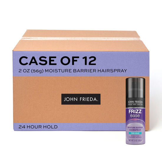 Picture of John Frieda Frizz Ease Moisture Barrier Hairspray, Firm Hold Hairspray, Seals Out Moisture with a Protective Barrier, Blocks Frizz, Protects Against Heat, Long-Lasting Hold, 2 Oz, Pack of 12