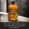 Picture of Castor Oil 16 Fl Oz (Glass Bottle) - Original Unrefined - A Huge Glass Bottle with a Pump - 100% Pure and Natural, Cold Pressed, and Hexane-Free - Hair Oil, Body Oil