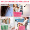 Picture of ZLFSRQ 2Pcs Checkered Makeup Bag for Women Large Capacity Cosmetic Bag Set Travel Makeup Pouch for Purse Zipper Toiletry Organizer Cute Y2K Aesthetic Trendy Makeup Brushes Storage Bag(Pink/Green)