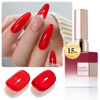Picture of Double Rhythm 15ML Gel Nail Polish Pure Sheer Same Color Same Bottle Soak Off Gel Polish Art Manicure Salon DIY at Home Gifts for Girls Women (Red-A1450)