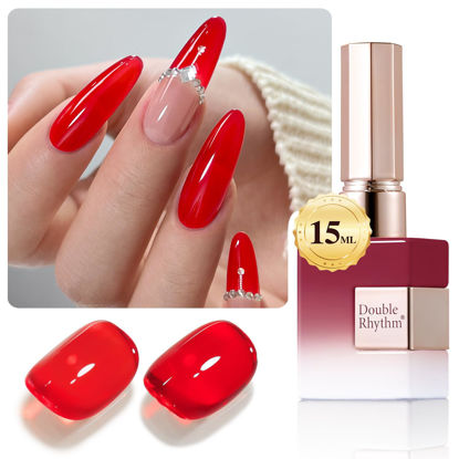 Picture of Double Rhythm 15ML Gel Nail Polish Pure Sheer Same Color Same Bottle Soak Off Gel Polish Art Manicure Salon DIY at Home Gifts for Girls Women (Red-A1450)