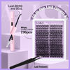 Picture of ALICE Cluster Eyelash Extension Kit Natural Wispy Lash Clusters Kit DIY Lash Extension Kit Fluffy 196pcs 10-18mm Individual Lashes with Mix 4-7mm of Lash Band Lash Glue Lash Twezeers