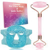 Picture of ZNÖCUETÖD Ice Face Roller Facial Jade Roller and Ice Face Mask Cold Cooling Gel Mask Gift Set for Women Face Aging Wrinkles Lifting Firming Puffy Eyes, Eye Face Neck Roller Massager SPA Tools