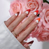 Picture of BTArtboxnails XCOATTIPS French Tip Press on Nails - Red Press On Nails Almond, Valentines Medium Fake Nails, 150Pcs Soak Off Soft Gel Acrylic Nail Extension in 15 Sizes