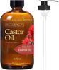 Picture of Castor Oil 16 Fl Oz (Glass Bottle) - Rosemary Peppermint Grapefruit Infusion - A Huge Glass Bottle with a Pump - 100% Pure and Natural, Cold Pressed, and Hexane-Free - Hair Oil, Body Oil