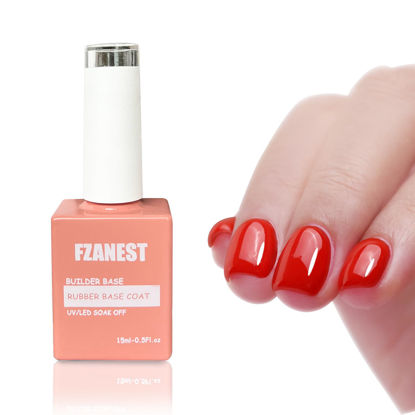 Picture of ZANEST Red Rubber Base Gel Nail, 6 in 1 Builder Gel For Nails Base Coat Color Gel Nail Polish for Nail Enhance Extension