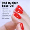 Picture of ZANEST Red Rubber Base Gel Nail, 6 in 1 Builder Gel For Nails Base Coat Color Gel Nail Polish for Nail Enhance Extension