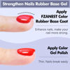 Picture of ZANEST Red Rubber Base Gel Nail, 6 in 1 Builder Gel For Nails Base Coat Color Gel Nail Polish for Nail Enhance Extension
