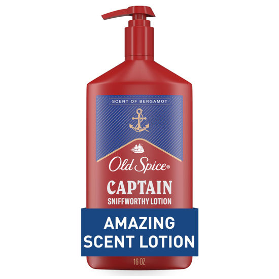 Picture of Old Spice Hand and Body Lotion for Men with All Skin Types, 24/7 Lightweight Moisturization with Amazing Scent, Instant Absorbtion, Captain with Bergamot Scent, 16 oz