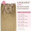 Picture of GOO GOO Clip in Hair Extensions Real Human Hair, Remy Human Hair Extensions Clip ins for Women, Natural Human Hair, 20inch 150g 9Pcs, 7 Bronde