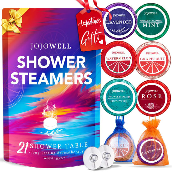 Picture of JoJowell Shower Steamers Aromatherapy - 21Pcs Shower Bombs Birthday Gifts for Women Essential Oil, Nasal Relief, Self Care Spa Gifts for Women, Valentines Day Gifts for Her, Mom, Wife