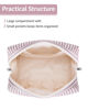 Picture of Narwey Striped Makeup Bag Travel Cosmetic Bag Organizer Toiletry Bag Make Up Bags with Compartments for Women Girls (Large, Dusty Rose Stripe)