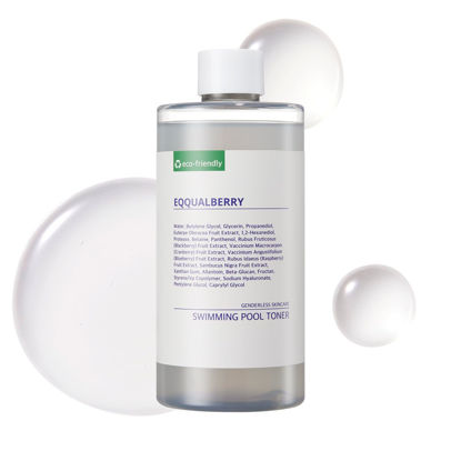 Picture of EQQUALBERRY Swimming Pool Toner - Gentle Exfoliating Toner with Natural Enzyme | Boosted Hydration with Hyaluronic Acid | Daily Toner for Sensitive Skin | Korean Skincare, 10.14 Fl. Oz / 300ml