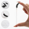 Picture of 100 Pcs Disposable Mascara Wands, Crystal Eyebrow Spoolies Brush for Eyelash Extensions, Makeup Applicators Kits Eyelash Brush with Container (Black)