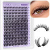 Picture of Lash Clusters Natural Wispy Cluster Eyelash Extensions DIY Individual Lashes D Curl Lash Extension Waterproof Cluster Lashes 224pcs 9-16mm Soft Thin Band by ALICE