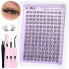 Picture of ALICE Lash Clusters Kit Natural Wispy Lash Extension Kit Clear Band Cluster Eyelash Extensions 140pcs C Curl 8-16mm Individual Lashes with Lash Glue Bond and Seal and Tweezers DIY at Home