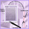 Picture of ALICE Lash Clusters Kit Natural Wispy Lash Extension Kit Clear Band Cluster Eyelash Extensions 140pcs C Curl 8-16mm Individual Lashes with Lash Glue Bond and Seal and Tweezers DIY at Home