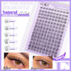 Picture of ALICE Lash Clusters Kit Natural Wispy Lash Extension Kit Clear Band Cluster Eyelash Extensions 140pcs C Curl 8-16mm Individual Lashes with Lash Glue Bond and Seal and Tweezers DIY at Home