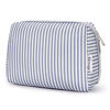 Picture of Narwey Striped Makeup Bag Travel Cosmetic Bag Organizer Toiletry Bag Make Up Bags with Compartments for Women Girls (Large, Greyish Blue Stripe)