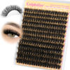 Picture of calphdiar Fluffy Lash Clusters 80D Eyelash Clusters Thick Volume Cluster Eyelash Extensions D Curl Individual Lashes Clusters 10-18mm Wispy Eyelashes Individual 240pcs DIY Lash Extension for Beginners