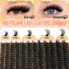Picture of calphdiar Fluffy Lash Clusters 80D Eyelash Clusters Thick Volume Cluster Eyelash Extensions D Curl Individual Lashes Clusters 10-18mm Wispy Eyelashes Individual 240pcs DIY Lash Extension for Beginners