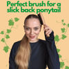 Picture of GranNaturals Boar Bristle Slick Back Hair Brush - Soft/Medium Smoothing Hairbrush to Style, Polish, & Lay Hair Down Flat to Create a Sleek Frizz Free Hairstyle for Women and Men - Wooden Handle