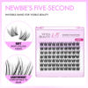 Picture of VEYESBEAUTY Lash Clusters Individual Eyelash Extensions Thin & Invisible Band DIY False Eyelashes for Self-application Newbie's Five-Second Series Wispy Lash Tray, LuxeBold 14mm Single Length
