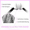 Picture of VEYESBEAUTY Lash Clusters Individual Eyelash Extensions Thin & Invisible Band DIY False Eyelashes for Self-application Newbie's Five-Second Series Wispy Lash Tray, LuxeBold 14mm Single Length