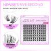 Picture of VEYESBEAUTY Lash Clusters Individual Eyelash Extensions Thin & Invisible Band DIY False Eyelashes for Self-application Newbie's Five-Second Series Wispy Lash Tray, Bomb 14mm Single Length