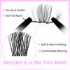 Picture of VEYESBEAUTY Lash Clusters Individual Eyelash Extensions Thin & Invisible Band DIY False Eyelashes for Self-application Newbie's Five-Second Series Wispy Lash Tray, Bomb 14mm Single Length