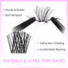 Picture of VEYESBEAUTY Lash Clusters Individual Eyelash Extensions Thin & Invisible Band DIY False Eyelashes for Self-application Newbie's Five-Second Series Wispy Lash Tray, Dreamy 16mm Single Length
