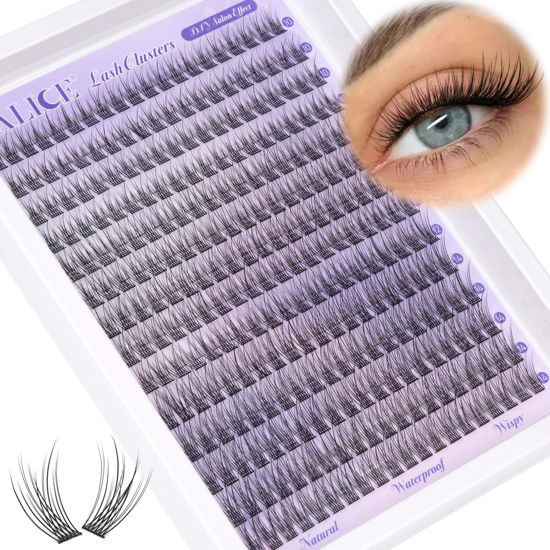 Picture of Natural Lash Clusters Wispy Lash Extensions Short 10-14mm DIY Cluster Eyelash Extension C Curl 280pcs Soft Thin Band Individual Lashes by ALICE