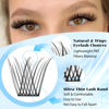 Picture of PHKERATA Natural Eyelash Clusters Wispy Lashes Clusters C Curl 110 pcs Cluster Eyelash Extensions DIY 3D Individual Lashes with Soft Lash Band, 10-16 mm Mix
