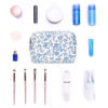 Picture of Narwey Small Cute Floral Makeup Bag for Purse Mini Cosmetic Bag Travel Makeup Pouch Zipper Pouch Cute Make up Bags with Compartments for Women Girls (Little Blue Flower, Small)