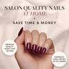 Picture of Glamnetic Press On Nails - Berry Maroon | Opaque Dark Red Maroon Short Round False Nails, Reusable Stick On Fake Nails with Glue | Salon Quality | 12 Sizes - 30 Nail Kit